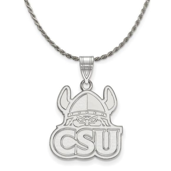 Sterling Silver Cleveland State Large Pendant Necklace - 22...